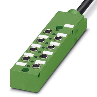 Sensor/actuator box - SACB- 8/3-L- 5,0PUR-M8 - 1516056